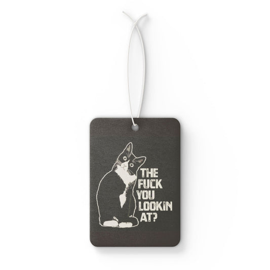 Funny Cat Car Air Freshener The F*** You Lookin At? Sassy Vehicle Air Freshener - Ramshackle Shack
