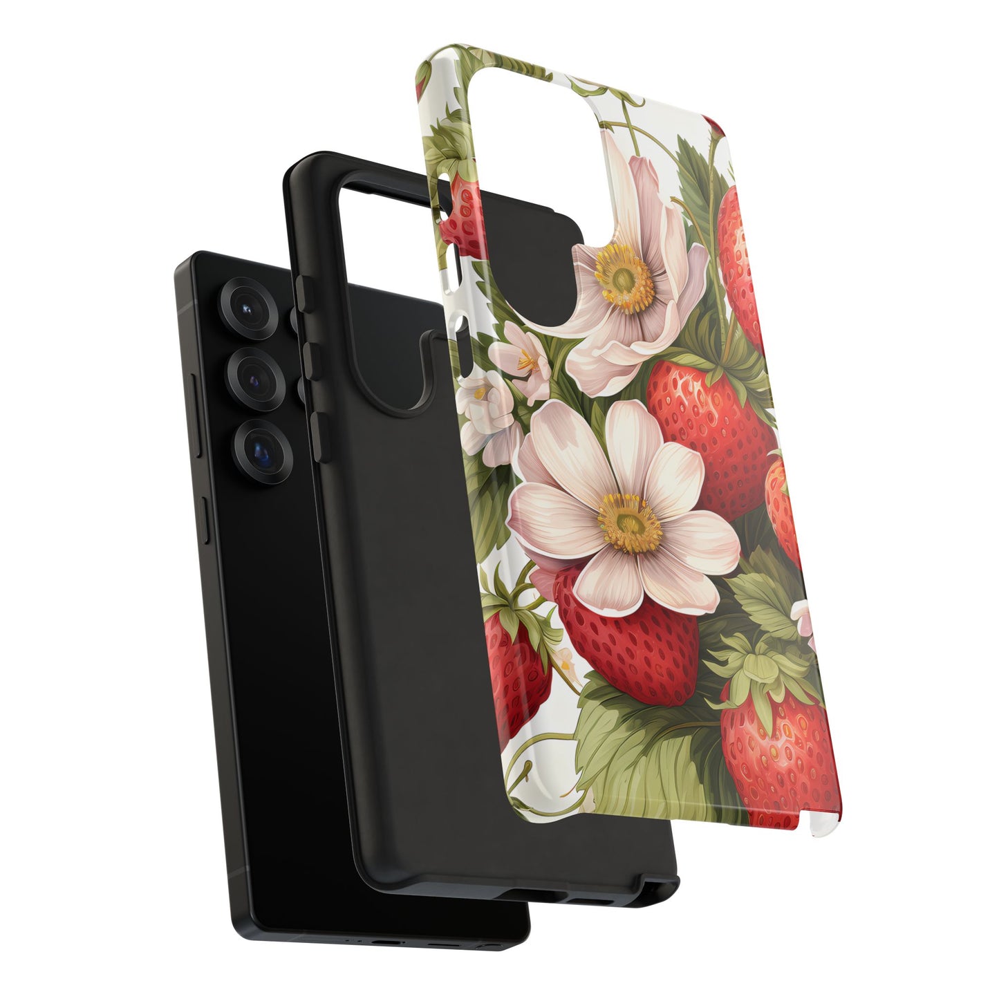 Strawberry Blossom Phone Case — Floral Protective Tough Case - Ramshackle Shack