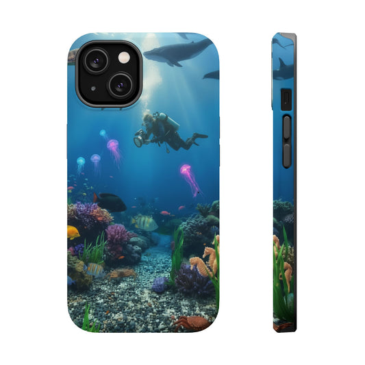Underwater Diver Phone Case — Magnetic Impact‑Resistant Ocean Design