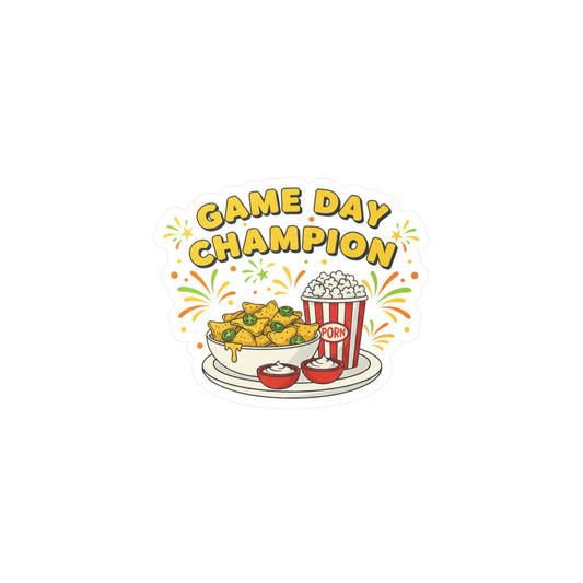 Game Day Champion Sticker | Super Bowl Party, Game Day Humor - Ramshackle Shack