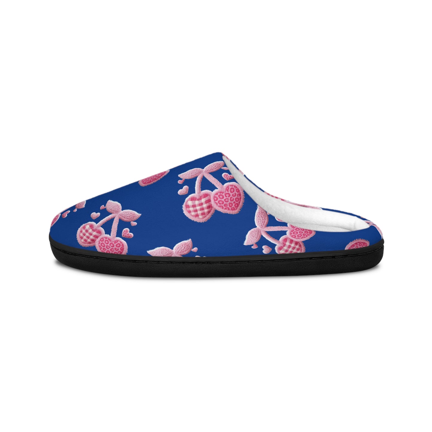 Custom Color Leopard & Gingham Cherries Womens Slippers Cute Patterned Indoor House Shoes - Ramshackle Shack