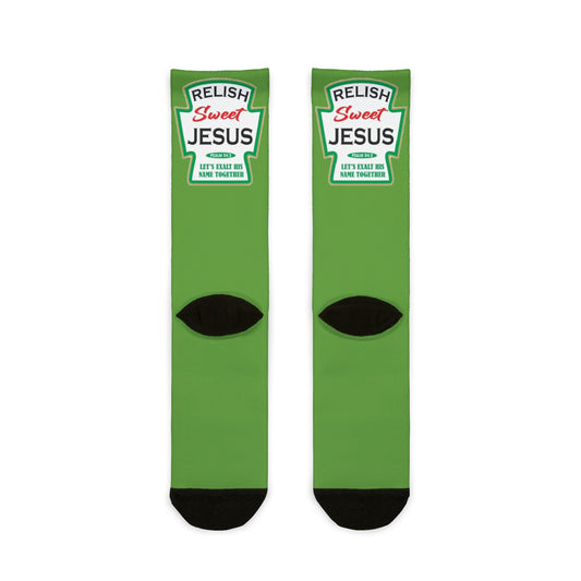 Relish Sweet Jesus Ketchup Bottle Crew Socks - Ramshackle Shack