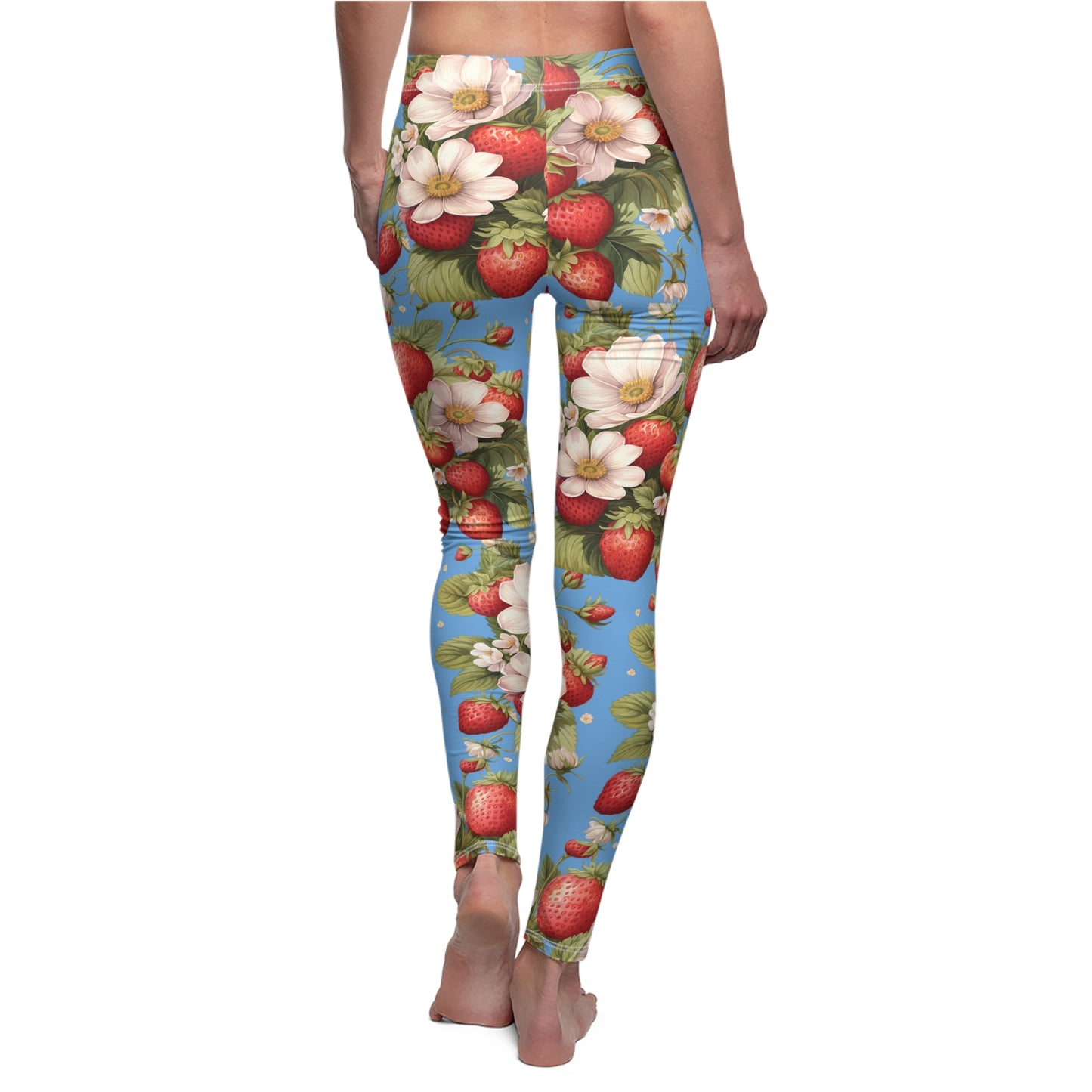 Strawberry Blossom Leggings — Floral All-Over Print Women’s Leggings - Ramshackle Shack