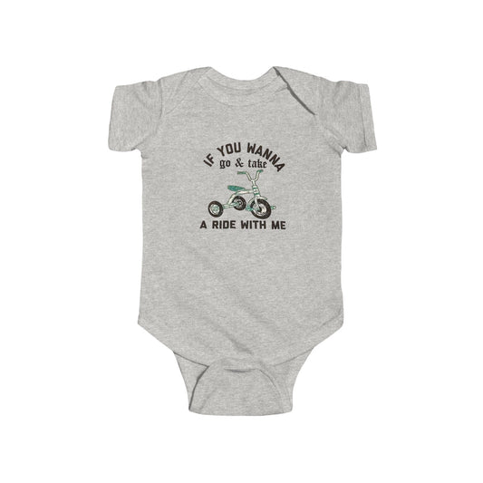 Funny Baby Bodysuit POOP! There it is & Tricycle Ride Graphic Infant Onesie - Ramshackle Shack