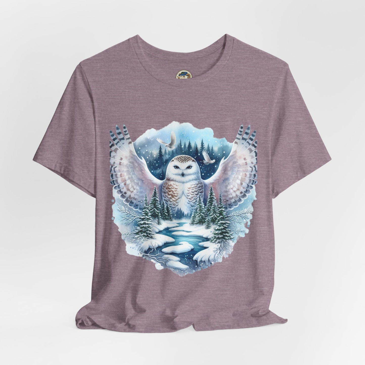 Snowy Owl Forest T-Shirt — Winter Wildlife Nature Tee - Ramshackle Shack