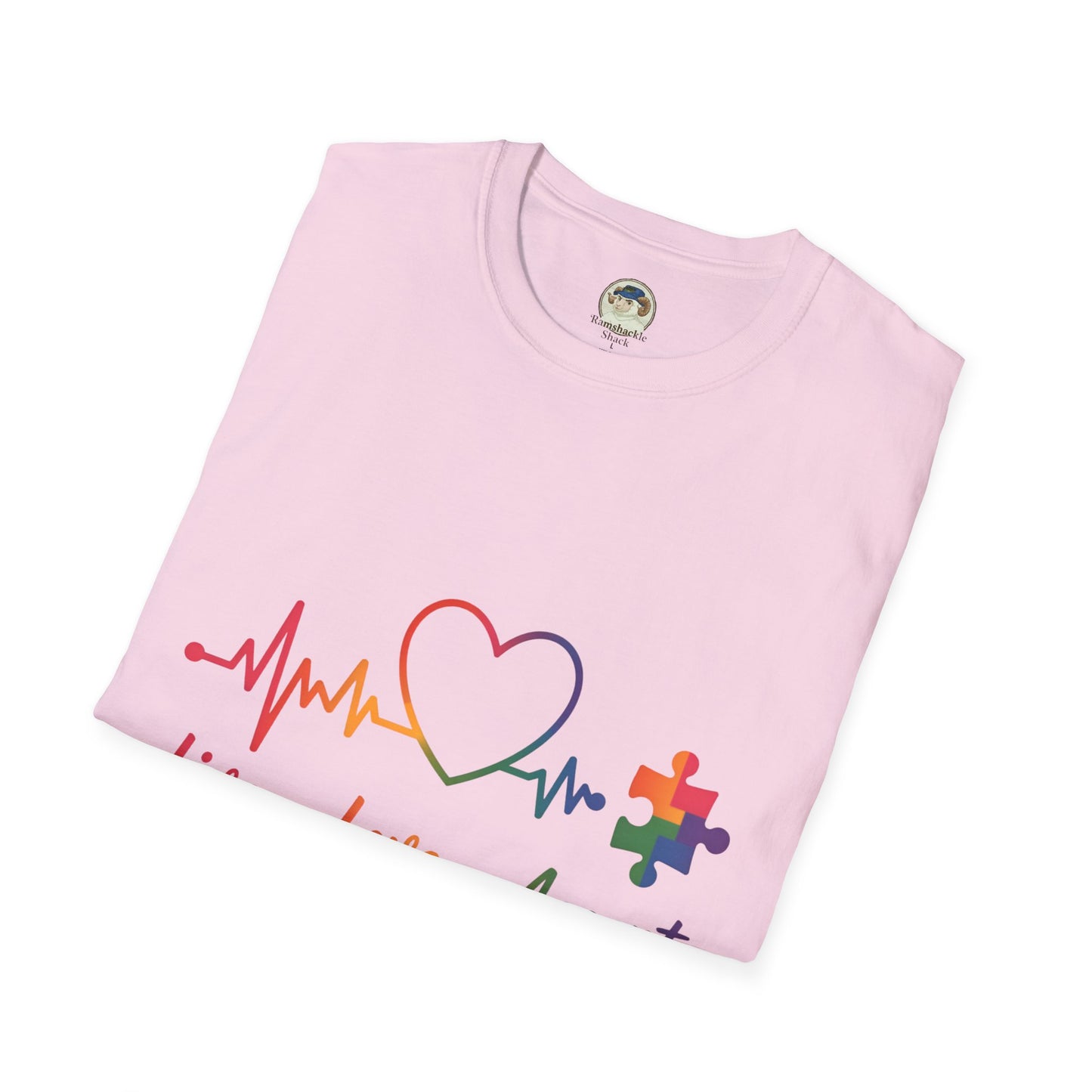 Autism Awareness T-Shirt — Live Love Accept Rainbow Puzzle Ribbon - Ramshackle Shack