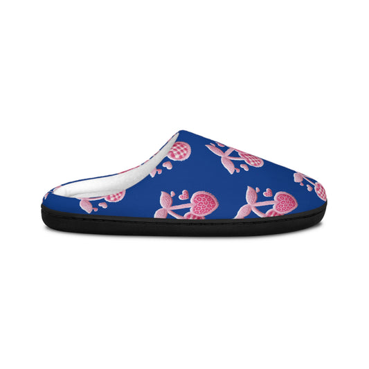 Custom Color Leopard & Gingham Cherries Womens Slippers Cute Patterned Indoor House Shoes - Ramshackle Shack