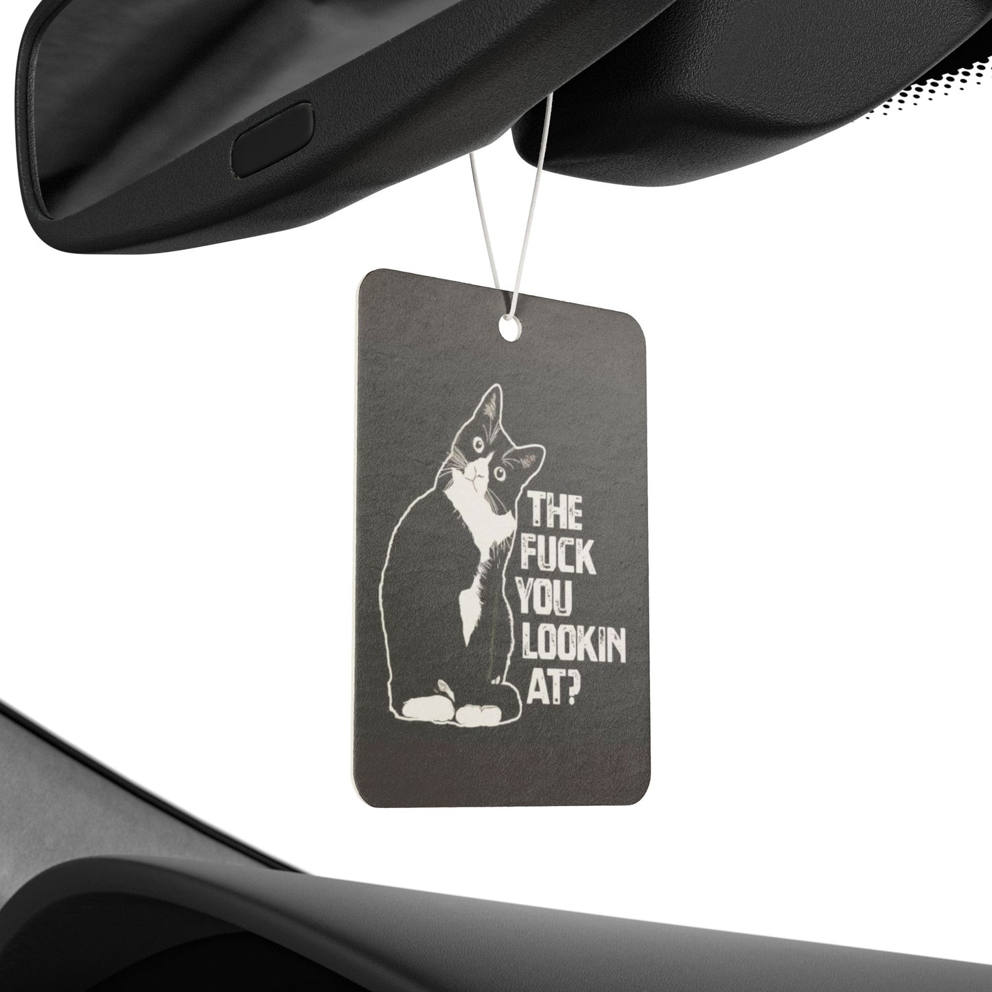 Funny Cat Car Air Freshener The F*** You Lookin At? Sassy Vehicle Air Freshener - Ramshackle Shack