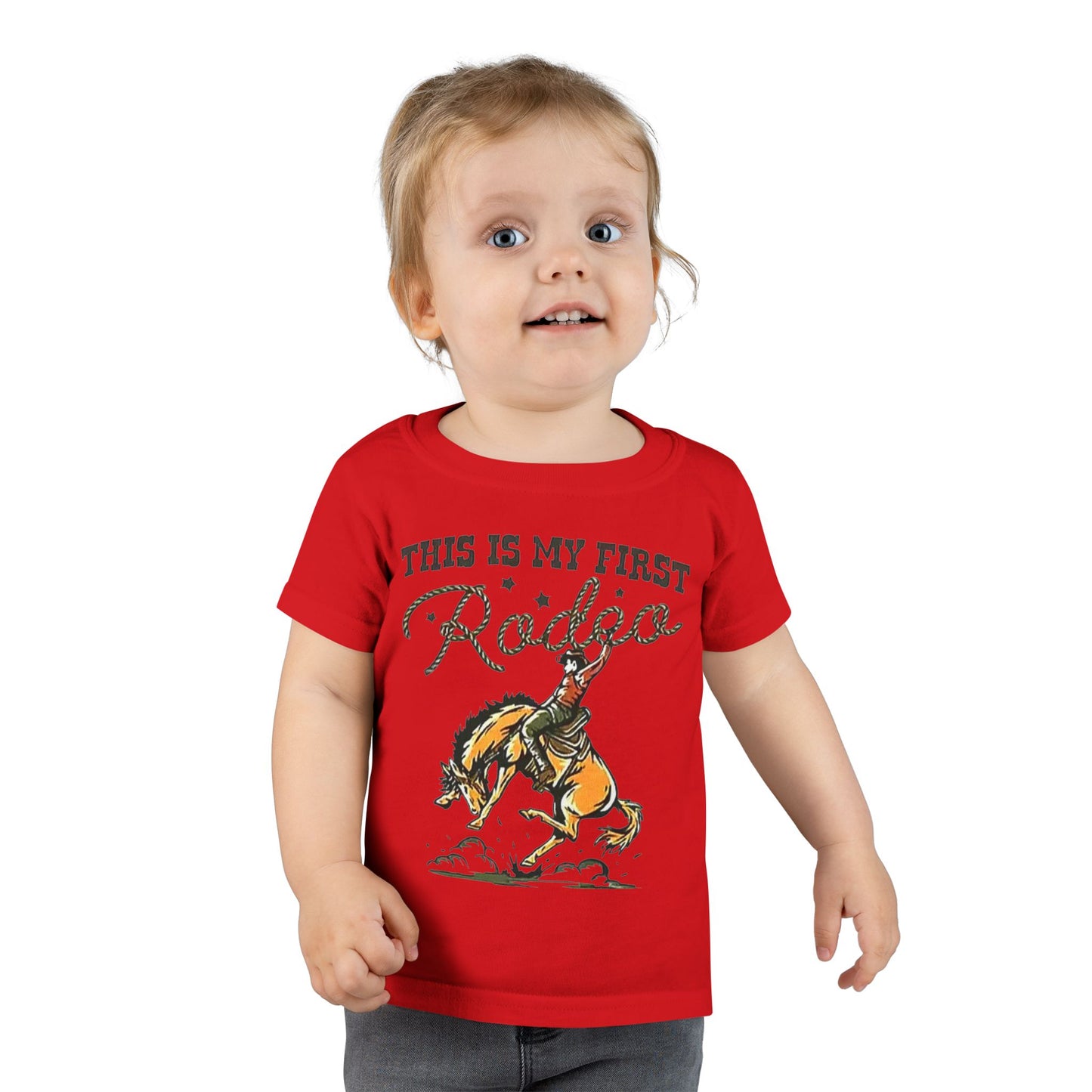 Toddler T-Shirt — “This Is My First Rodeo” Personalized Cowboy Birthday Tee - Ramshackle Shack