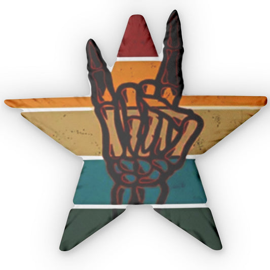 Rock n Roll Hand Sign Star Pillow — Custom Shaped Music Pillow - Ramshackle Shack