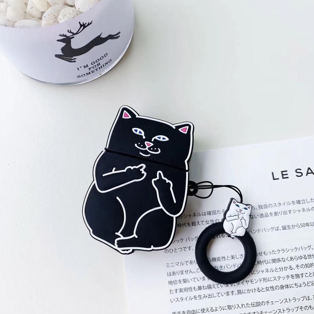 Cartoon Cat AirPods Case - Ramshackle Shack