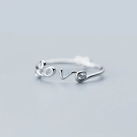 S925 Sterling Silver Heart-shaped LOVE Ring - Ramshackle Shack