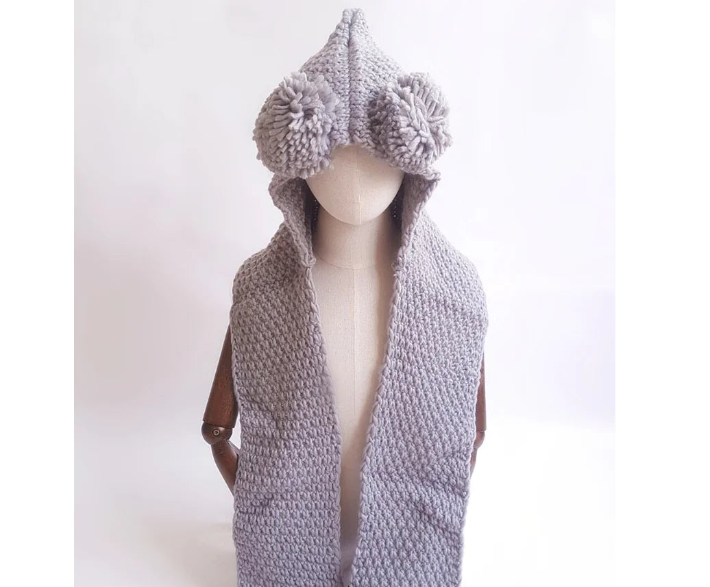 Knitted Beanie with Bear Design - Ramshackle Shack