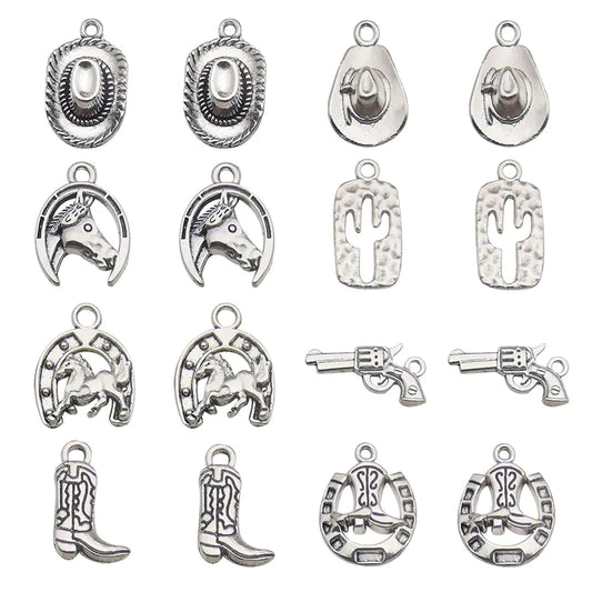 Western Cowboy Hat Cactus Alloy Pendant for DIY Jewelry - Ramshackle Shack