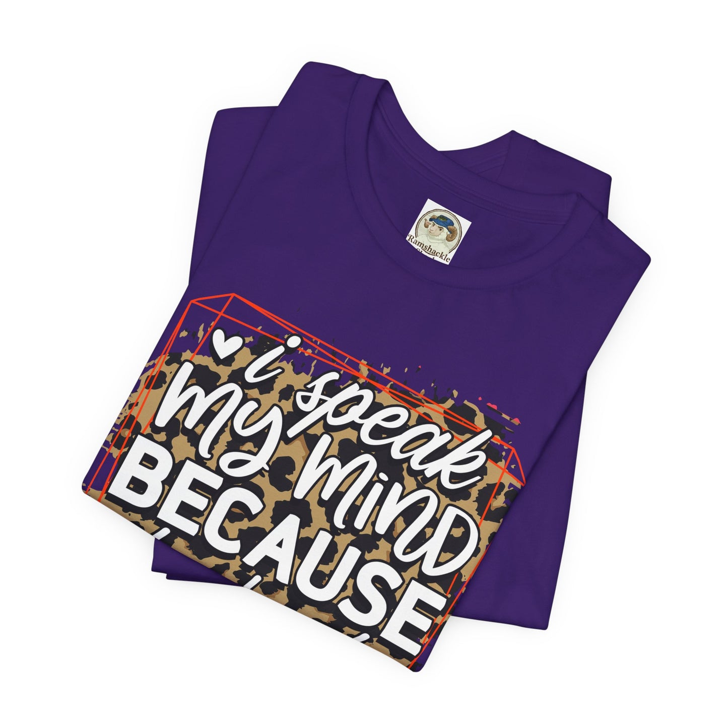 Graphic Tee — "I Speak My Mind Because It Hurts to Bite My Tongue" Leopard Print - Ramshackle Shack