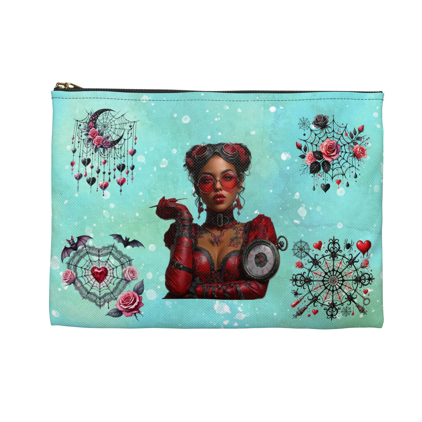 Steampunk Goth Makeup Bag — Victorian Gear Accessory Pouch - Ramshackle Shack