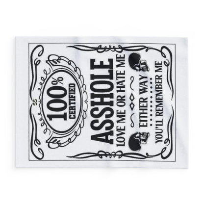 Arctic Fleece Blanket — "100% Certified Asshole" Funny Novelty Throw Blanket - Ramshackle Shack