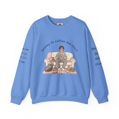Tired Parent Candid Humor Sweatshirt | mom humor, parenting meme - Ramshackle Shack
