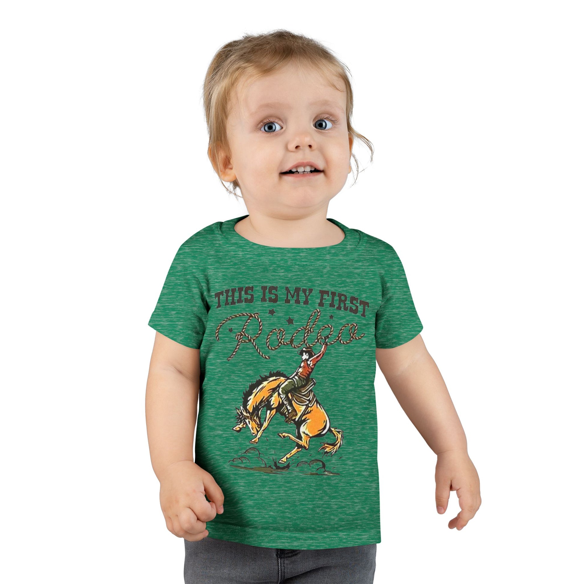 Toddler T-Shirt — “This Is My First Rodeo” Personalized Cowboy Birthday Tee - Ramshackle Shack