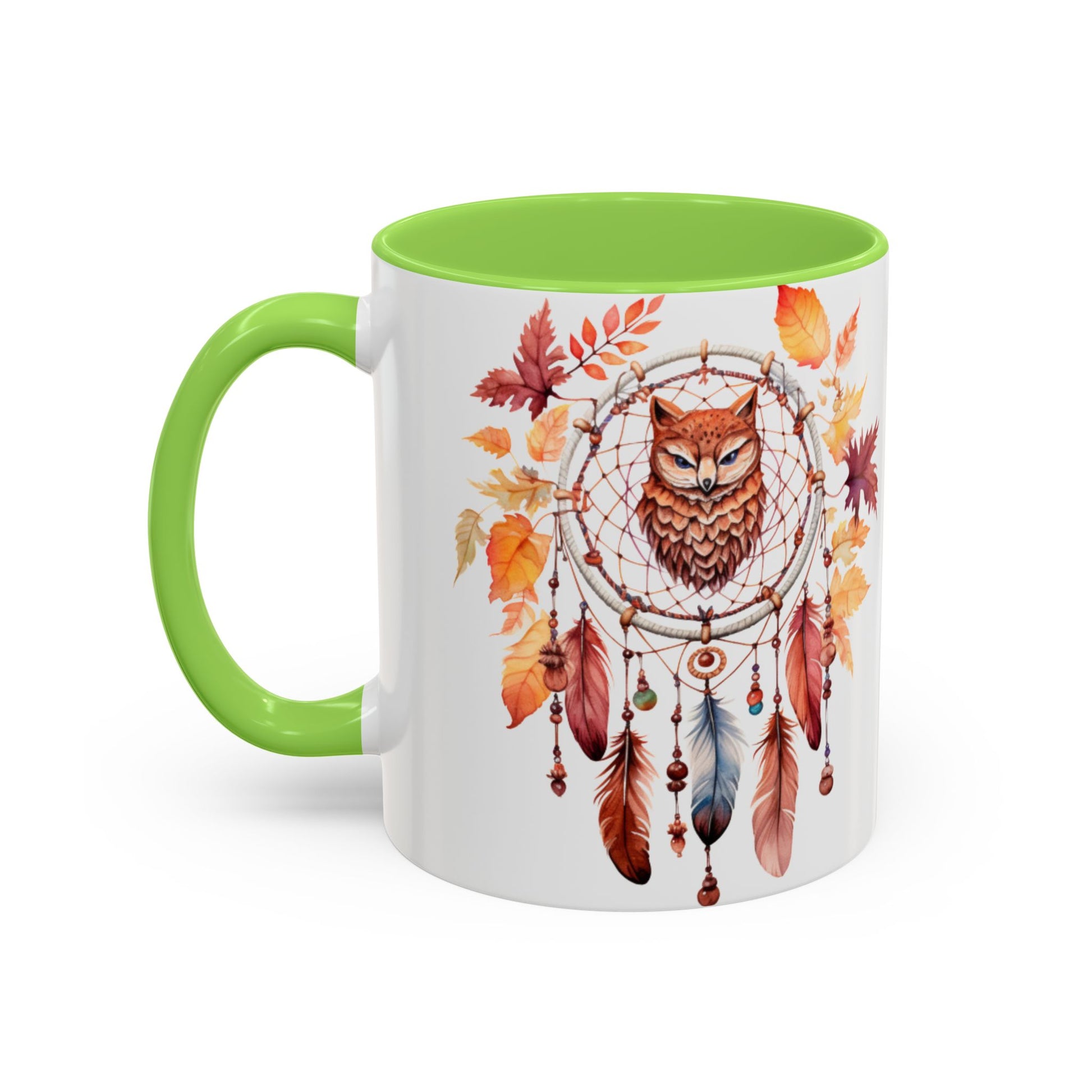 Autumn Owl Dreamcatcher Mug — Fall Leaves Coffee Cup (11oz & 15oz) - Ramshackle Shack