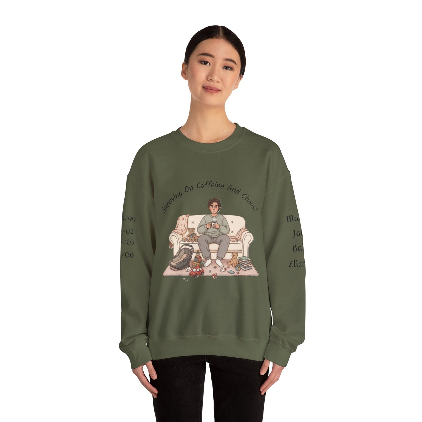 Tired Parent Candid Humor Sweatshirt | mom humor, parenting meme - Ramshackle Shack
