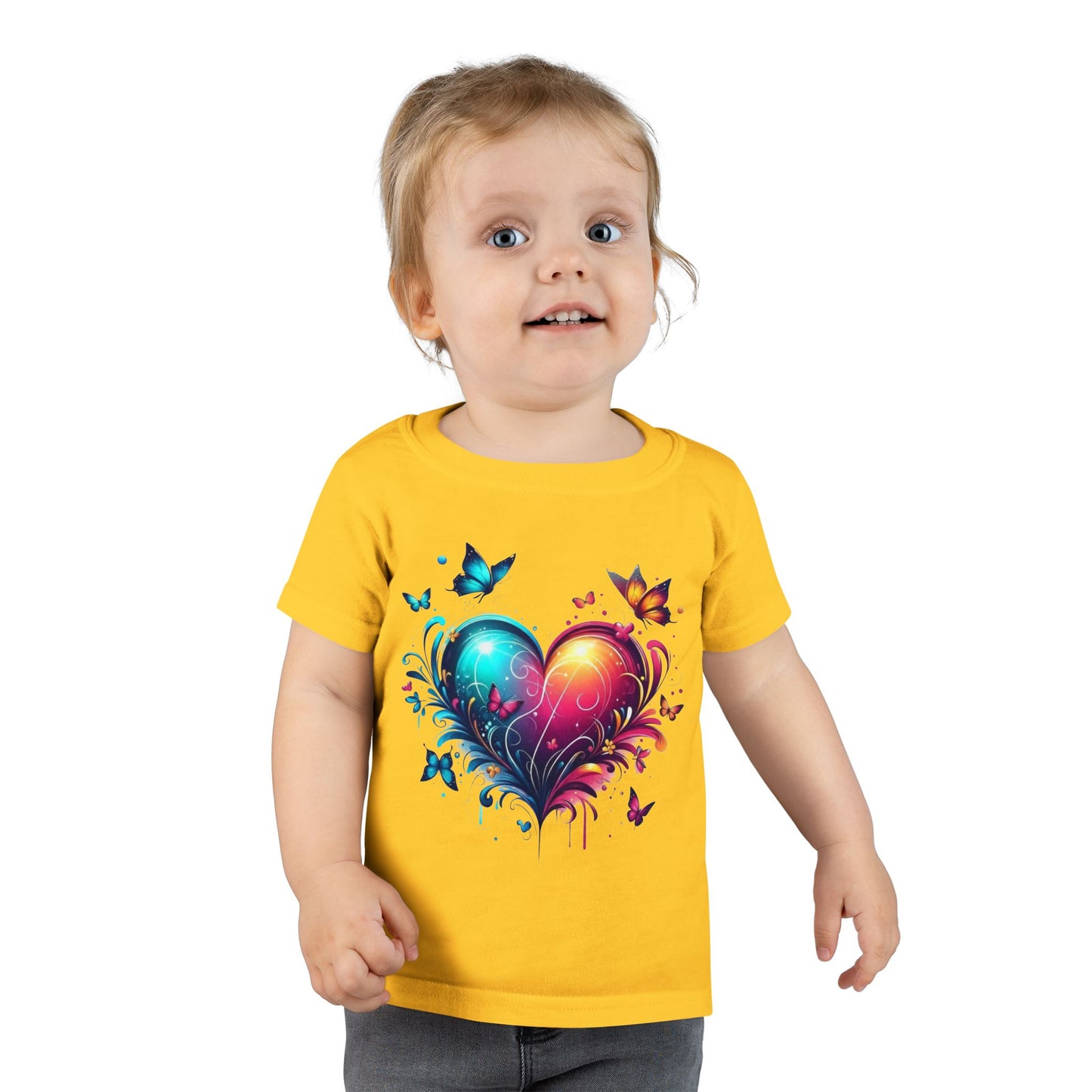 Colorful Heart & Butterflies Graphic Toddler Tee - Ramshackle Shack