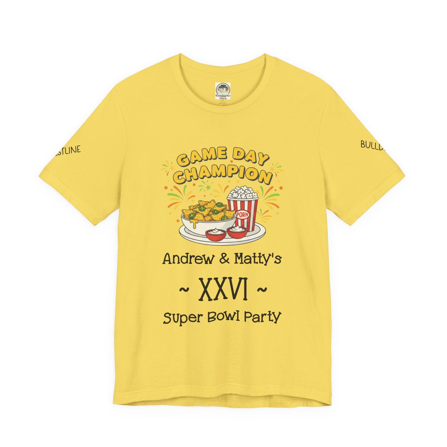 Game Day Champion Tee | Super Bowl Party, Game Day Humor - Ramshackle Shack