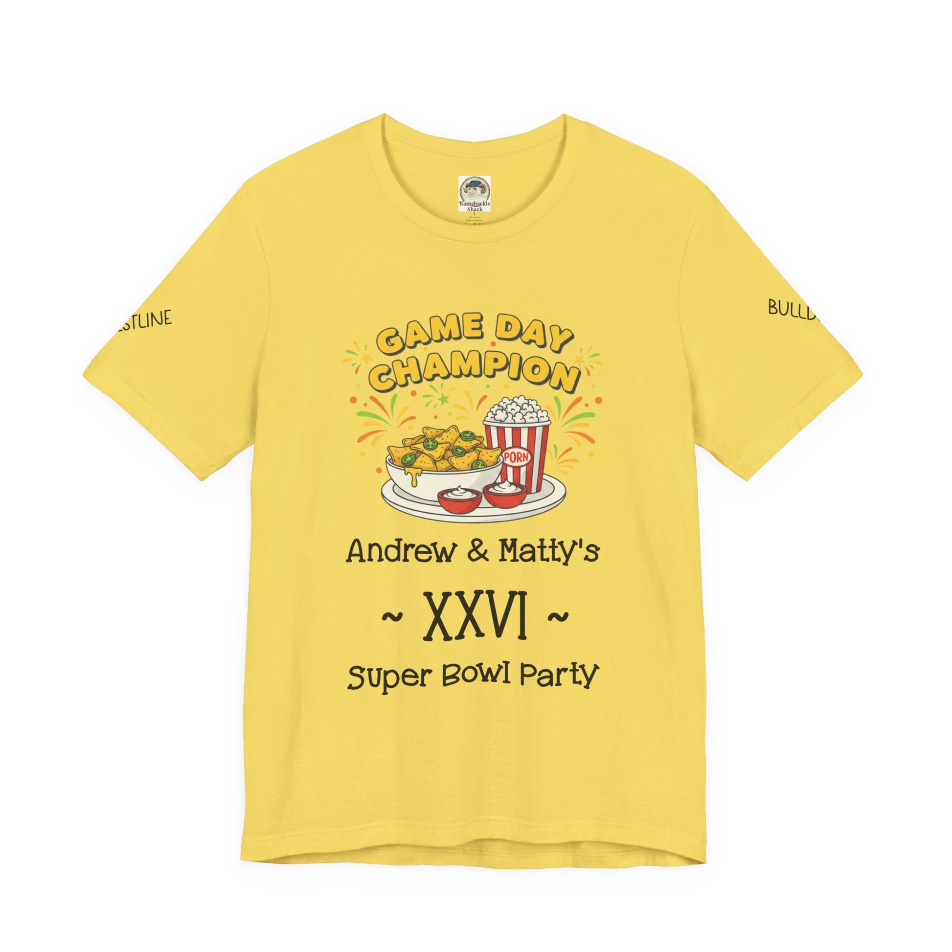 Game Day Champion Tee | Super Bowl Party, Game Day Humor - Ramshackle Shack