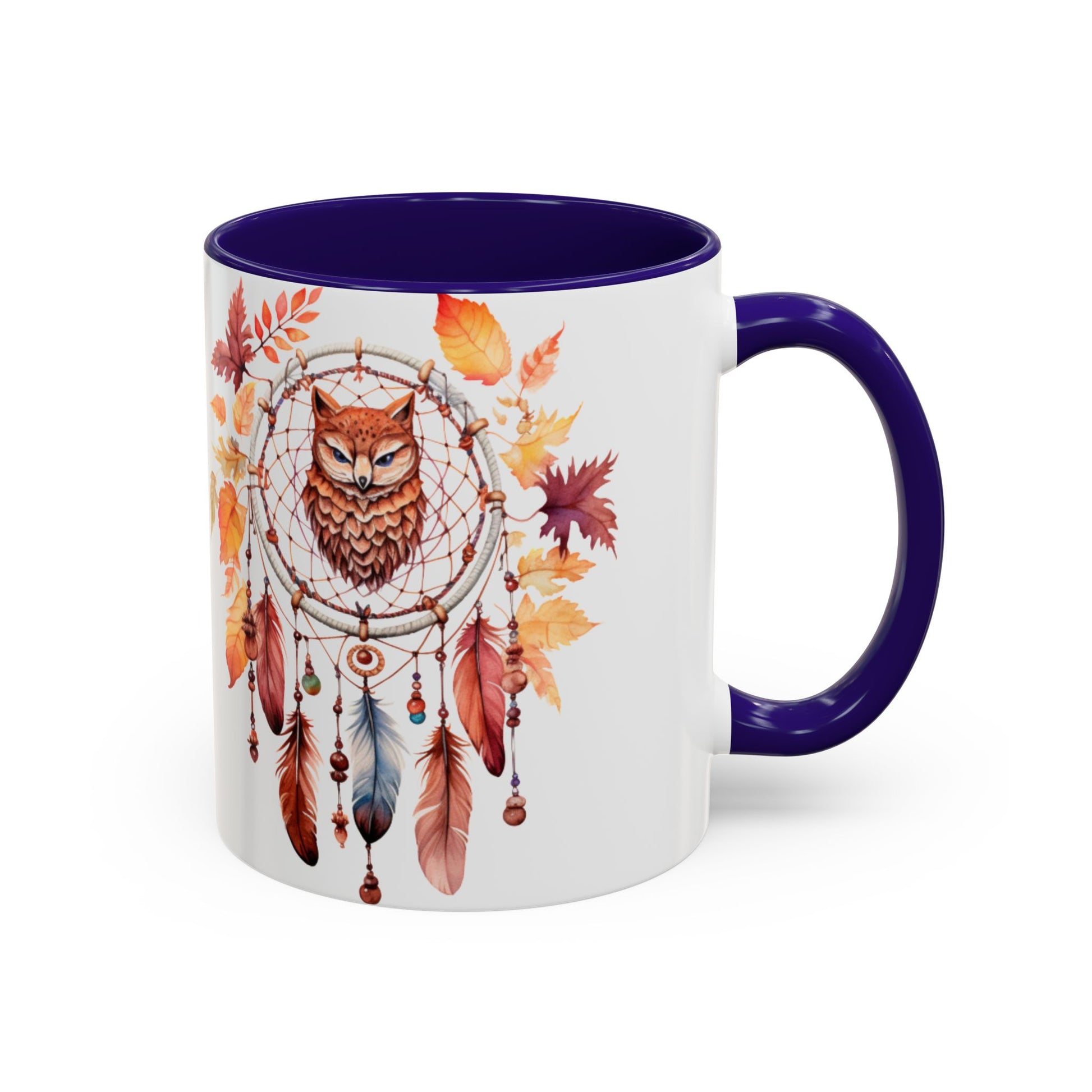 Autumn Owl Dreamcatcher Mug — Fall Leaves Coffee Cup (11oz & 15oz) - Ramshackle Shack