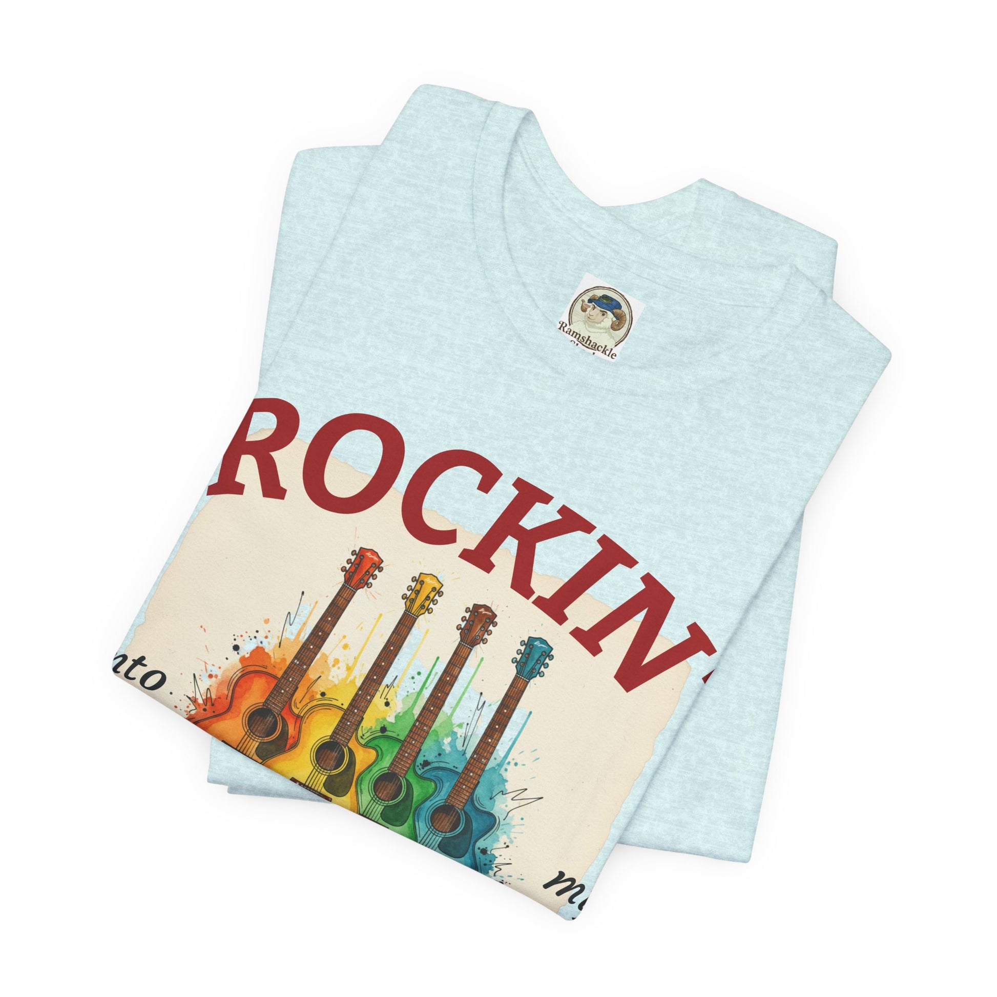 Watercolor Rainbow Guitars T Shirt  Acoustic Guitar Art Tee - Ramshackle Shack