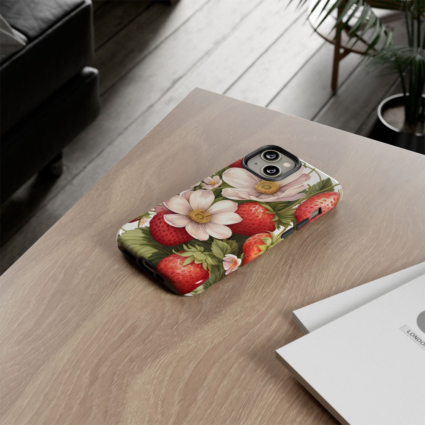 Strawberry Blossom Phone Case — Floral Protective Tough Case - Ramshackle Shack