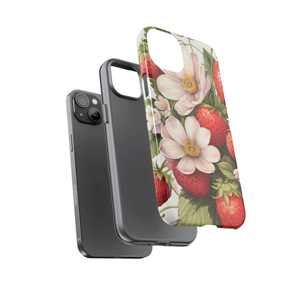 Strawberry Blossom Phone Case — Floral Protective Tough Case - Ramshackle Shack