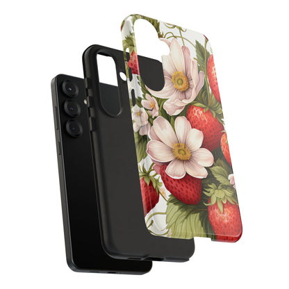 Strawberry Blossom Phone Case — Floral Protective Tough Case - Ramshackle Shack