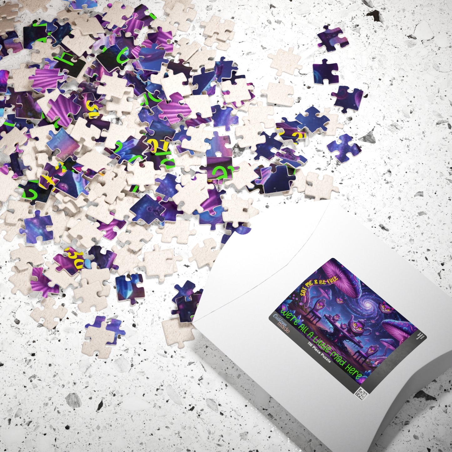 Customizable Puzzle — Psychedelic Mushroom Garden Tea Party with Cheshire Cats (110–1014 pcs) - Ramshackle Shack