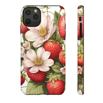 Strawberry Blossom Phone Case — Floral Protective Tough Case - Ramshackle Shack
