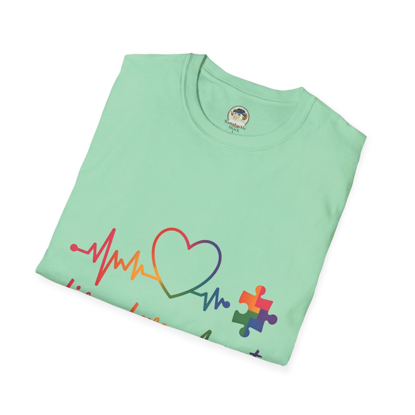 Autism Awareness T-Shirt — Live Love Accept Rainbow Puzzle Ribbon - Ramshackle Shack