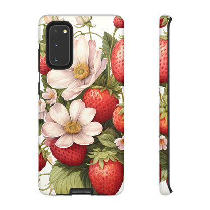Strawberry Blossom Phone Case — Floral Protective Tough Case - Ramshackle Shack