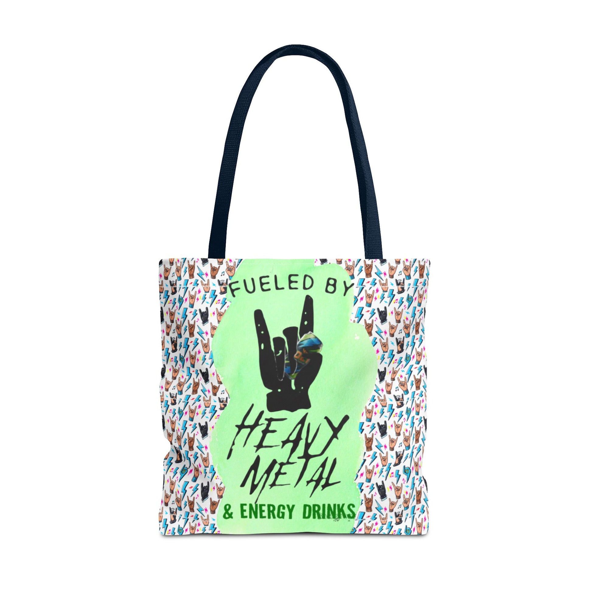 Heavy Metal & Energy Drinks Tote Bag — Neon Rock Energy Design - Ramshackle Shack