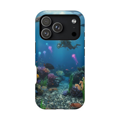 Underwater Diver Phone Case — Magnetic Impact‑Resistant Ocean Design