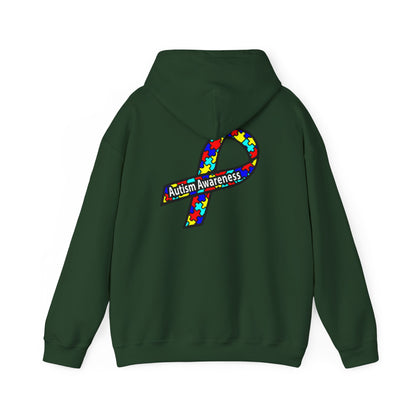 Autism Awareness Hoodie — "Live, Love, Accept" Heartbeat Puzzle-Rainbow - Ramshackle Shack