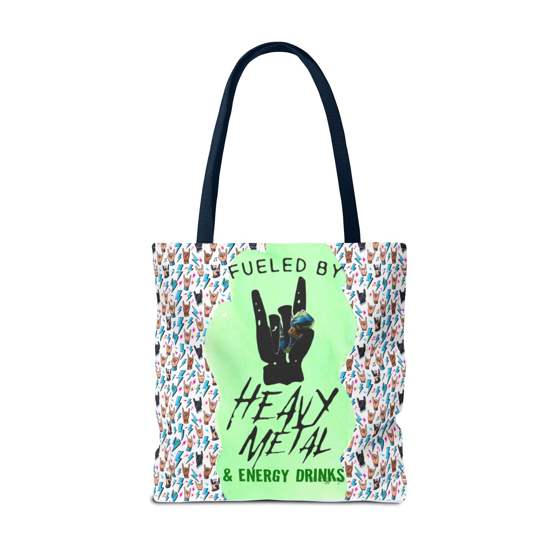 Heavy Metal & Energy Drinks Tote Bag — Neon Rock Energy Design - Ramshackle Shack