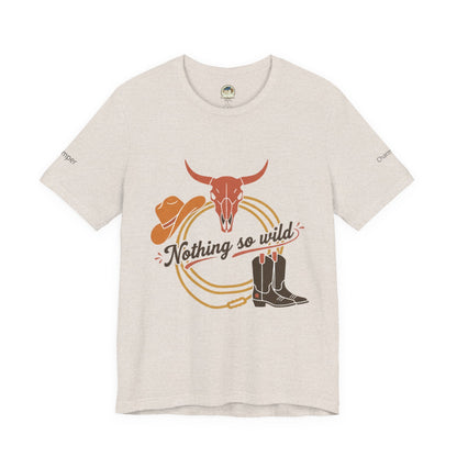 Personalized Western Sunset T-Shirt from Nothing So Wild Rider Tee collection, featuring western-inspired sunset design on a casual T-shirt.