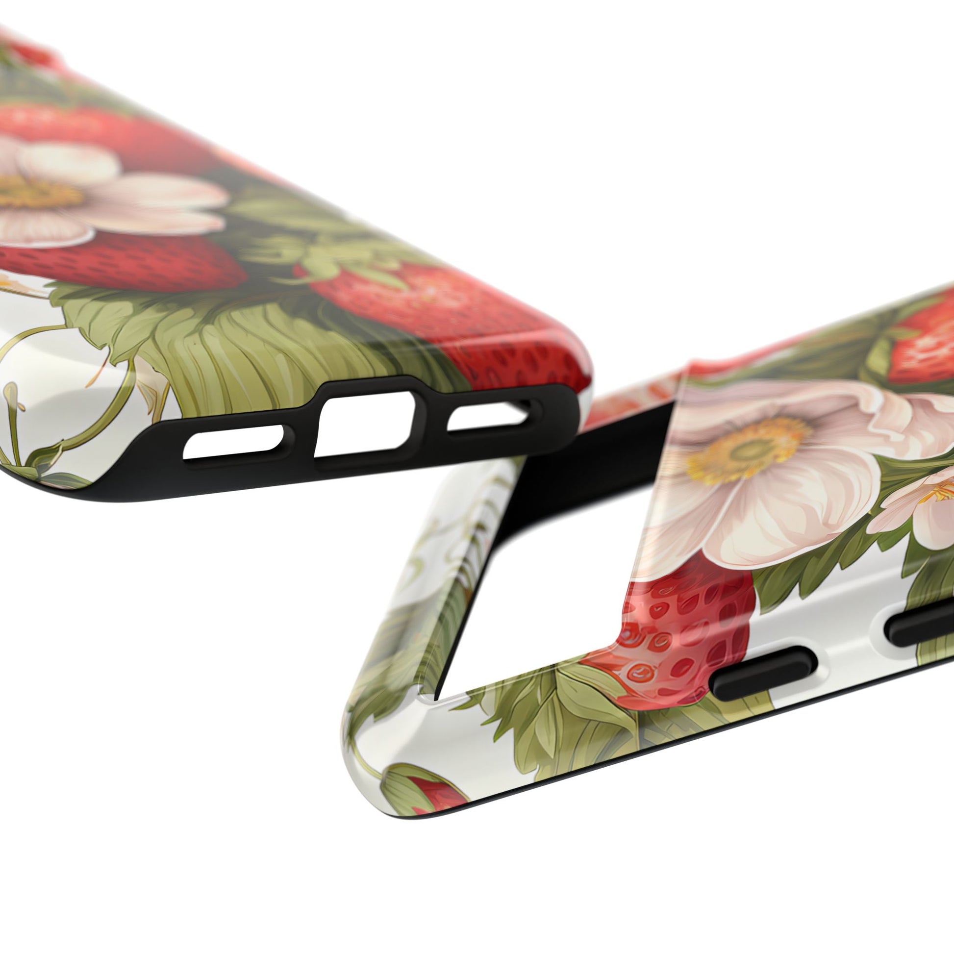 Strawberry Blossom Phone Case — Floral Protective Tough Case - Ramshackle Shack