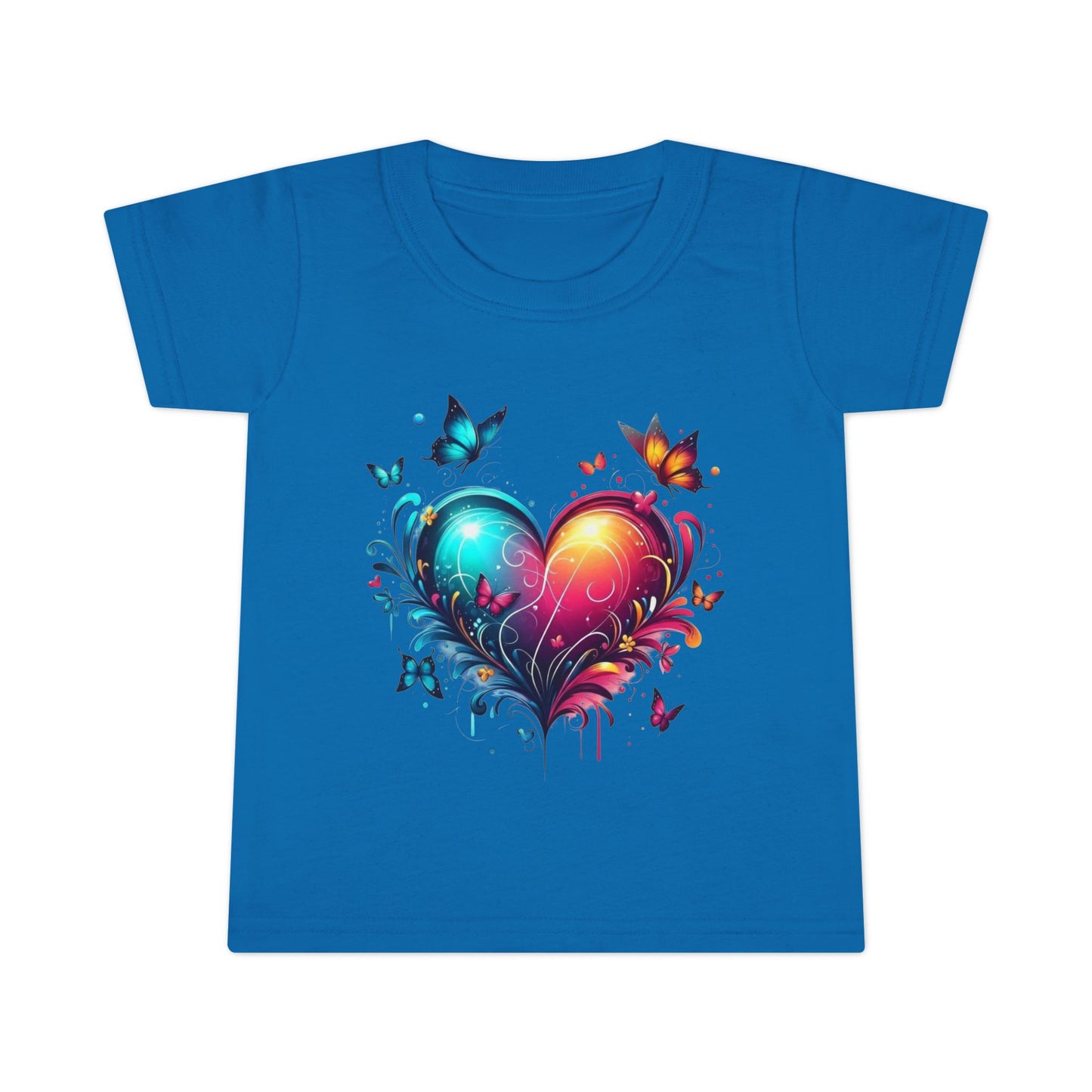 Colorful Heart & Butterflies Graphic Toddler Tee - Ramshackle Shack