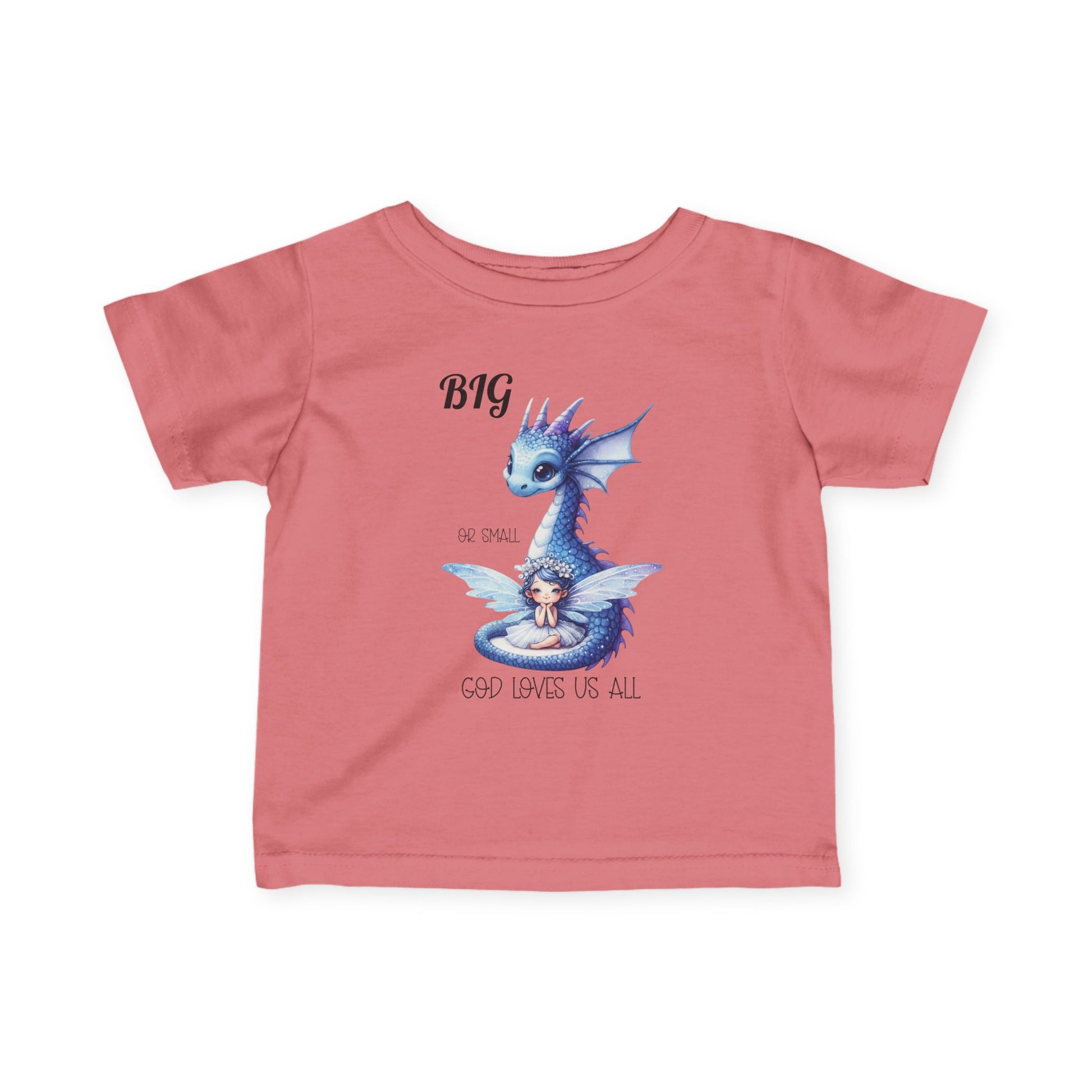 Infant Tee — Baby Dragon & Fairy "BIG or small" "God loves us all" - Ramshackle Shack