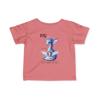 Infant Tee — Baby Dragon & Fairy "BIG or small" "God loves us all" - Ramshackle Shack