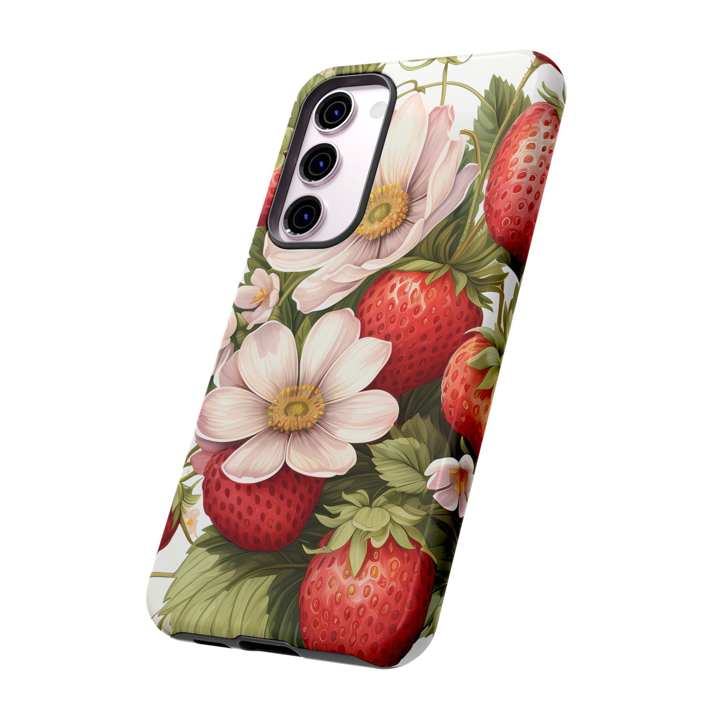 Strawberry Blossom Phone Case — Floral Protective Tough Case - Ramshackle Shack