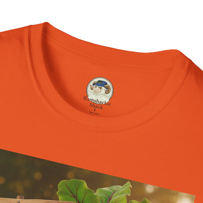 Unisex softstyle T-shirt with humorous beetroot graphic and "Just Beet It!" slogan, featuring vibrant print and comfortable fit.