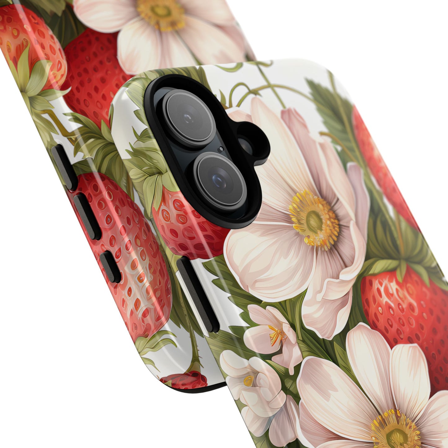 Strawberry Blossom Phone Case — Floral Protective Tough Case - Ramshackle Shack