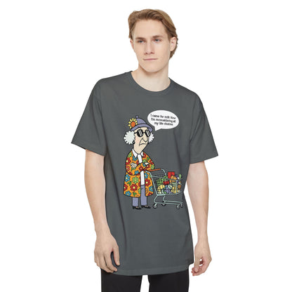 Tall Beefy-T® Sassy Max "I Came for Milk" funny graphic T-shirt with humorous milk-themed print on soft cotton fabric.